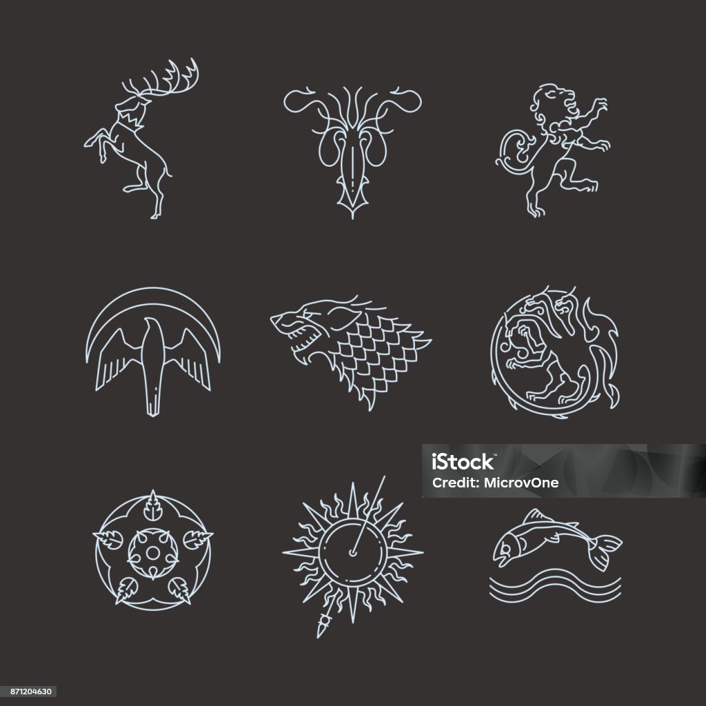 ゲームの魂のシンボル ライン紋章動物 - 紋章のロイヤリティフリーベクトルアート