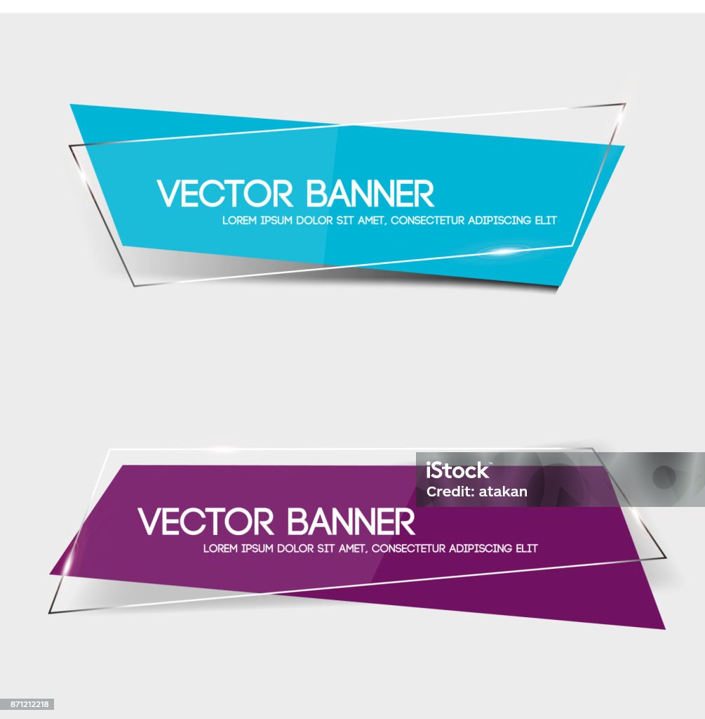 Set of transparent geometric vector banners Exploding stock vector