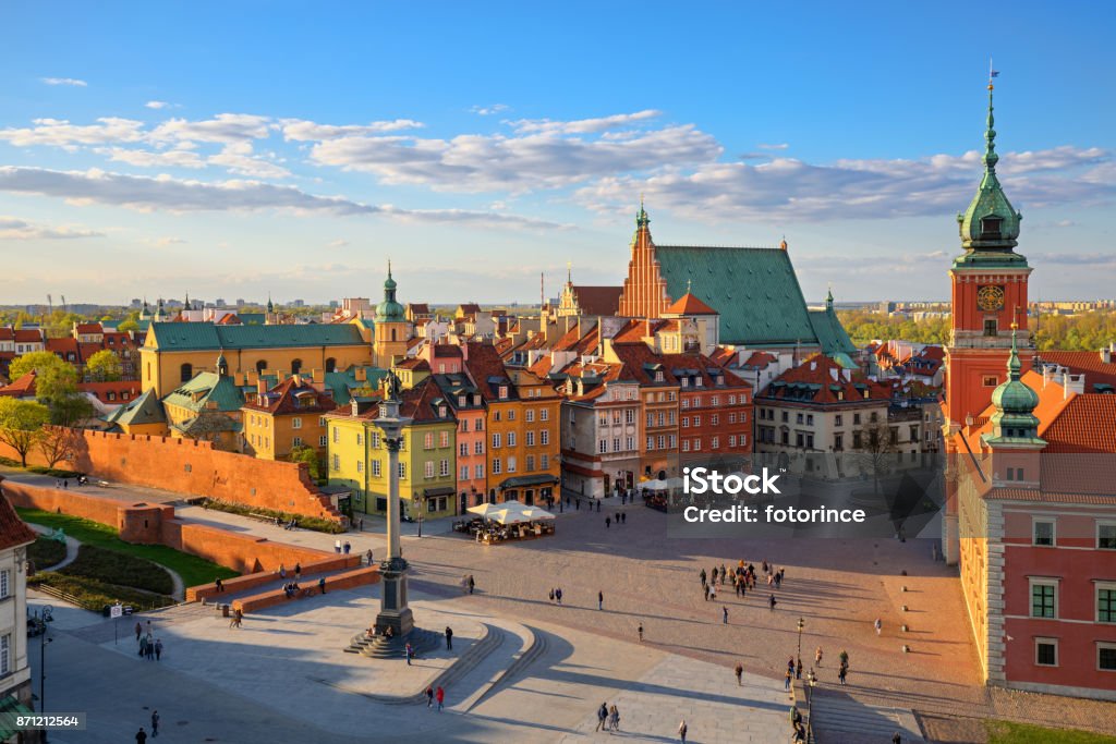 Vista aérea da cidade velha de Varsóvia. HDR - alta gama dinâmica - Foto de stock de Varsóvia royalty-free
