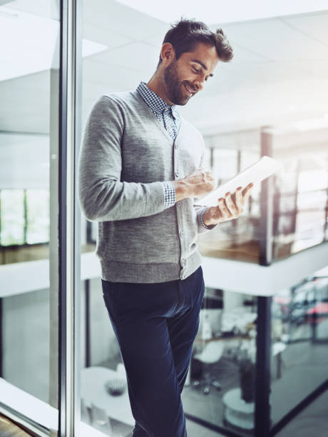 istock Accessing all his info at the touch of a button 871213068
