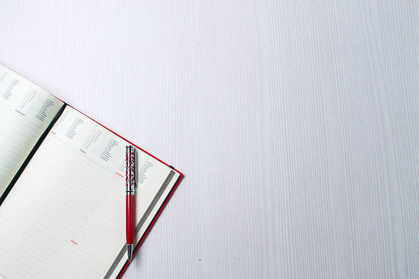 istock stationery lying on the table. The table in the office. Workplac 871213680