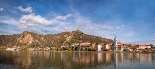 istock DUERNSTEIN CASTLE AND VILLAGE WITH DANUBE RIVER IN AUSTRIA 871216104
