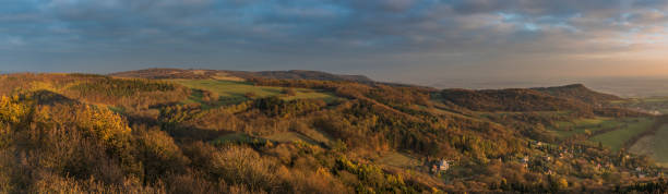 istock Sunset evening on Varhost hill in Ceske Stredohori mountains 871222838