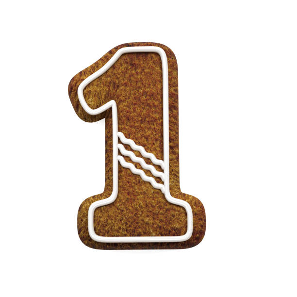 istock Gingerbread font. Christmas biscuit alphabet concept. Number 1 871223014