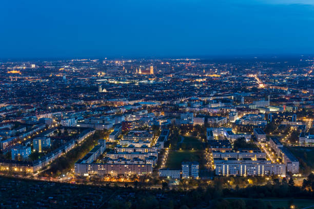istock Lights of Munich, Germany at night from the Olympic tower 871223040