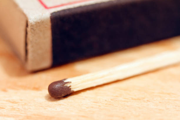 istock Matches close-up on a wooden background 871223336