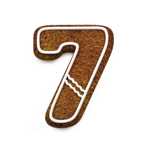 istock Gingerbread font. Christmas biscuit alphabet concept. Number 7 871223756