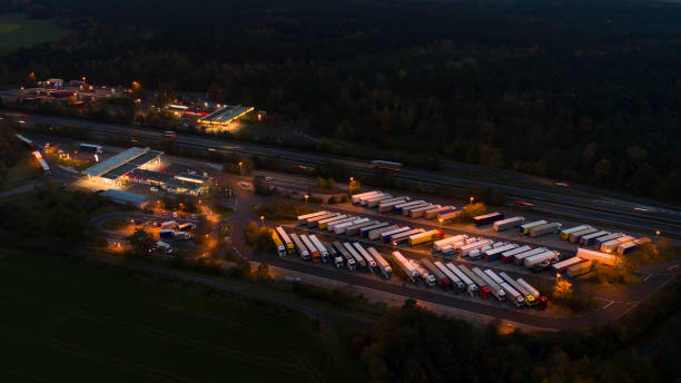 istock Highway rest area, truck parking 871223812