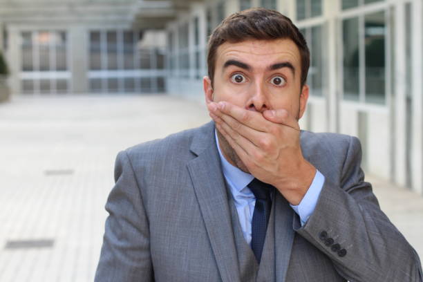 istock Nosy man reacting after getting a gossip 871223894