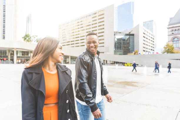 Couple exploring new city