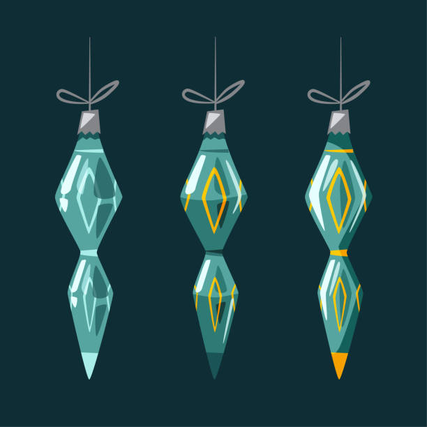 istock Christmas decorations with ribbon and bow. Cartoon vector illustration 871231246