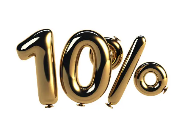 Photo of 10% discount made of Glossy Helium Balloons