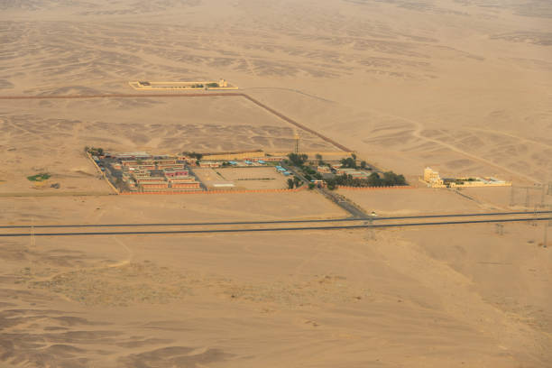 istock The desert of Egypt. View from the airplane 871239928