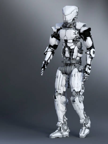 istock A futuristic robot in a walking pose. 871240144