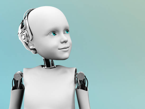 A robot child gazing into the future.
