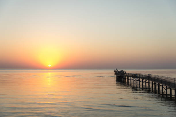 istock Dawn with the sea. Beach in Egypt 871243964