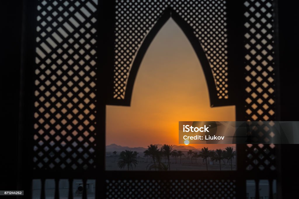 Sonnenuntergang in der Wüste - Lizenzfrei Muster Stock-Foto