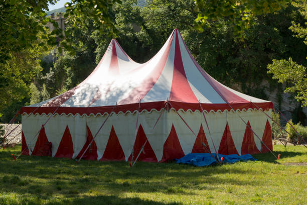 istock a small red and white marquee for the circus 871247096