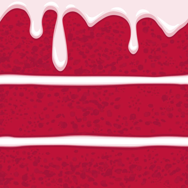 ilustrações de stock, clip art, desenhos animados e ícones de vector horizontal seamless pattern of red velvet cake - fat layer