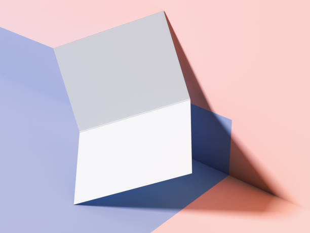 istock Blue-pink branding mockup with leaflet. 3d rendering 871251020