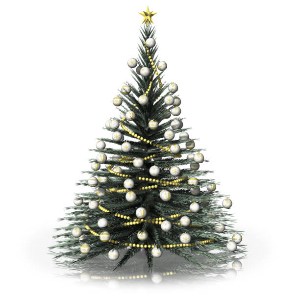 istock Christmas spruce green gilded silver 871251436