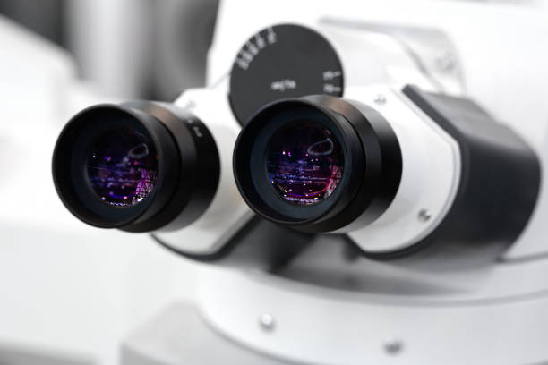 microscope close-up - microscop imagens e fotografias de stock