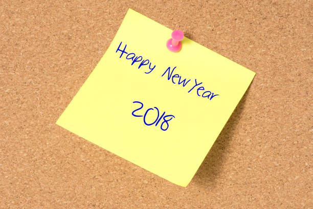 istock A note with the text Happy New Year 2018 871259602