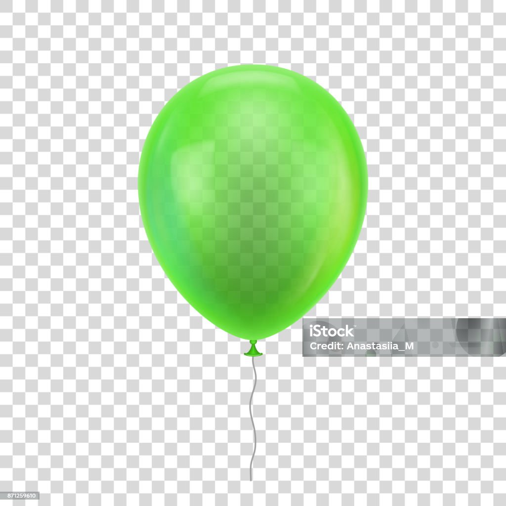 Ballon vert de réaliste. - clipart vectoriel de Ballon de baudruche libre de droits