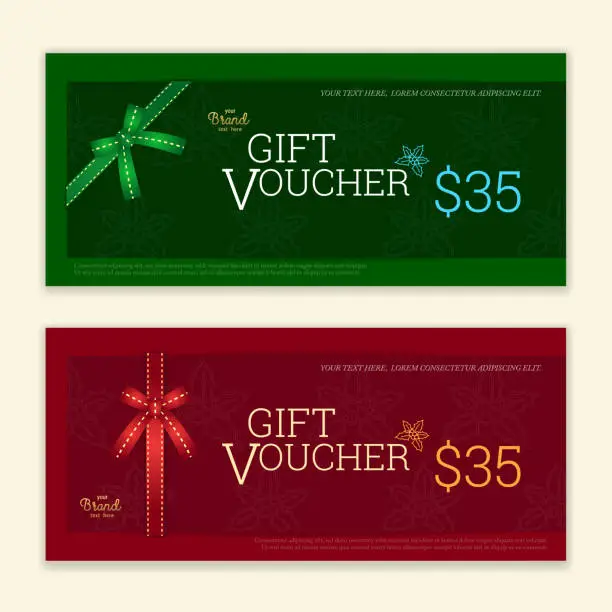 Vector illustration of Gift certificate, voucher, gift card or cash coupon template in vector format