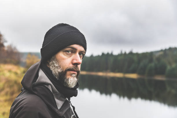 istock Man with beard portrait outdoor in autumn 871262516