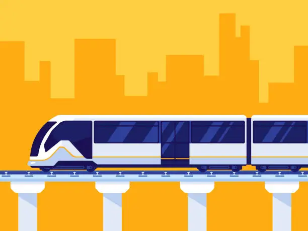 Vector illustration of Passenger express train