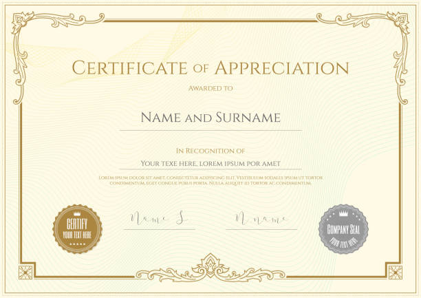 Luxury certificate template with elegant border frame, Diploma design for graduation or completion