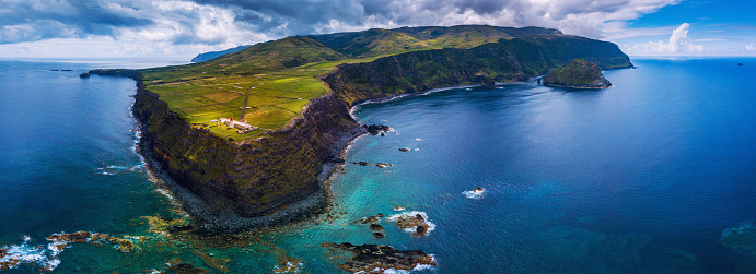 Lighthouse in the island of Flores in the Azores