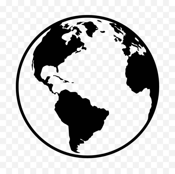ikon bumi - peta dunia ilustrasi stok