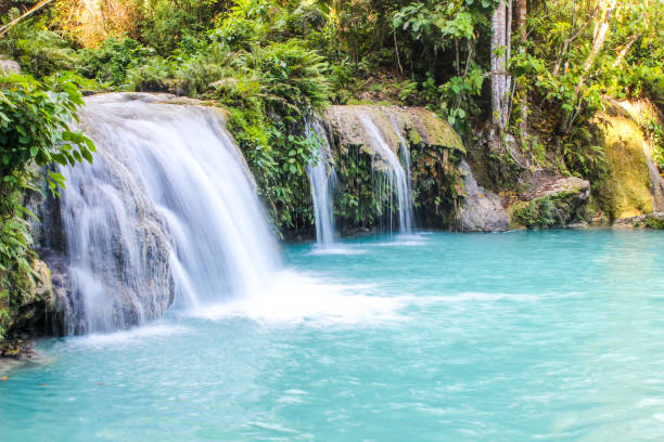 beautiful waterfalls in the jungle of siquijor on the philippines beautiful waterfalls in the jungle of siquijor on the philippines siquijor island stock pictures, royalty-free photos & images