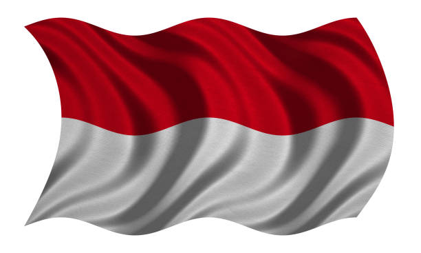 istock Flag of Indonesia, Monaco, Hesse wavy, textured 871273810