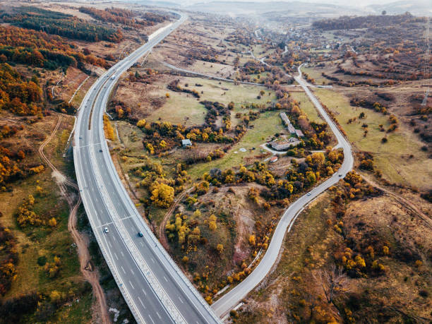 istock Panoramic view of a highway through the country 871275076