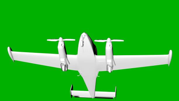 istock isolated white 3d rendering of an airplane on a green background 871275794