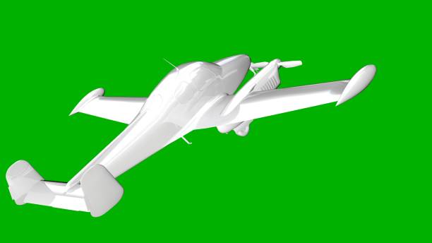 istock isolated white 3d rendering of an airplane on a green background 871275886