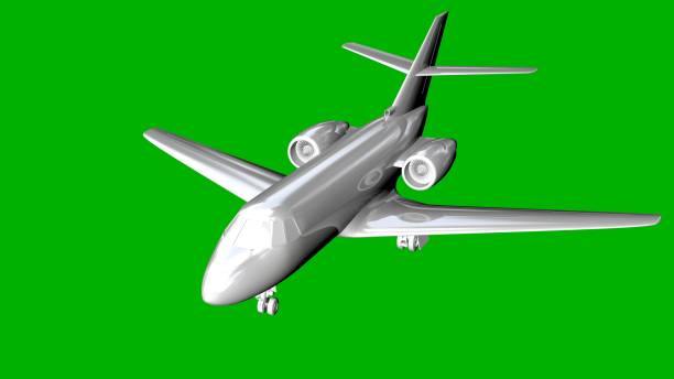 istock isolated white 3d rendering of an airplane on a green background 871276890