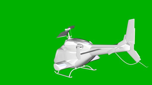 istock isolated white 3d rendering of a helicopter on a green background 871280890