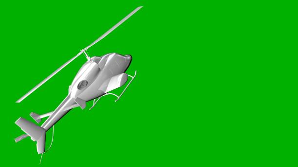 istock isolated white 3d rendering of a helicopter on a green background 871281054