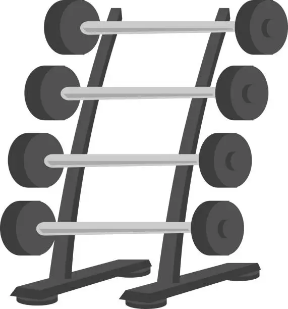 Vector illustration of Barbell stand vector cartoon illustration