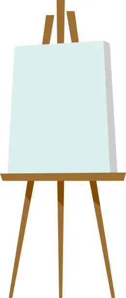 Vector illustration of Easel with blank canvas vector illustration