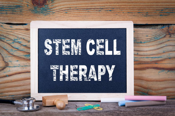 istock stem cell therapy. Chalkboard on a wooden background 871296602