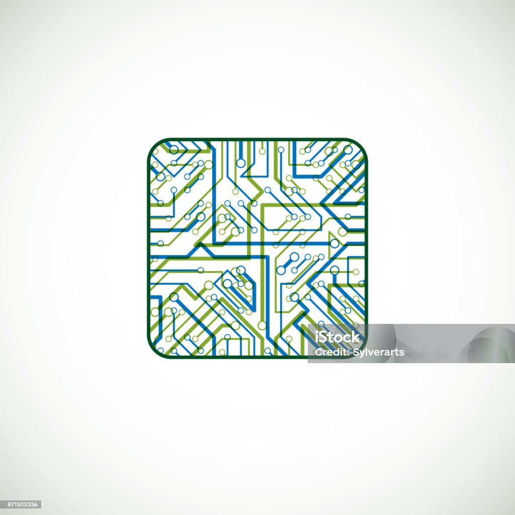 Cpu Square Picture Vector Technology Cpu Design With Square Microprocessor Scheme Stock ...