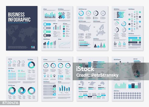istock Infographic vector brochure elements for business illustration in modern style. 871304216