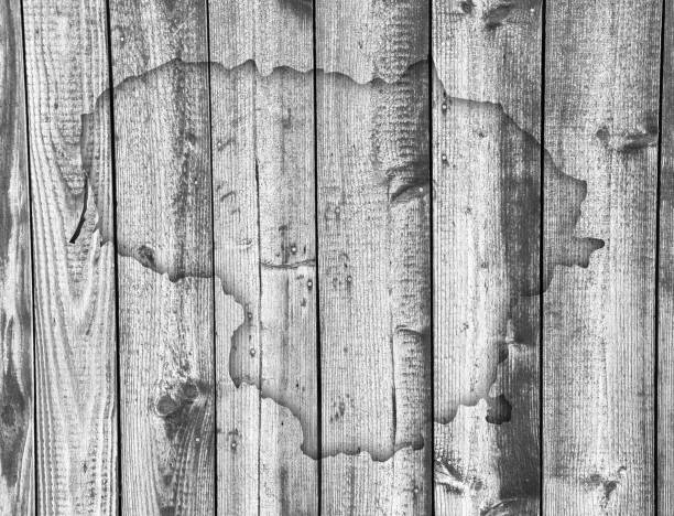 istock Map of Lithuania on weathered wood 871307622