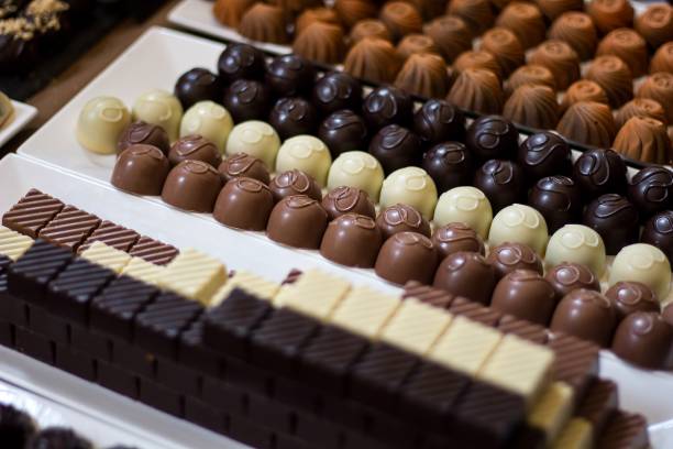 istock different types of chocolate pralines from white and dark chocolate 871311380