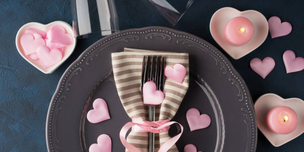 istock Valentine's day romantic date concept with candles 871316106